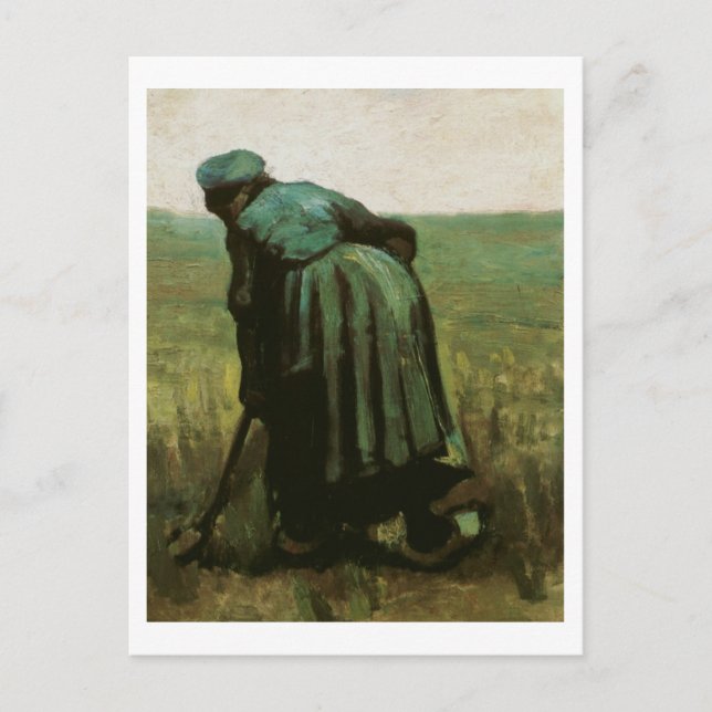 Carte Postale Femme paysanne creusant, Vincent van Gogh (Devant)