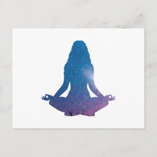 Carte Postale Femme pratiquant le yoga - Choisir la couleur arri