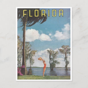 Carte Postale Femme publicitaire vintage Floride