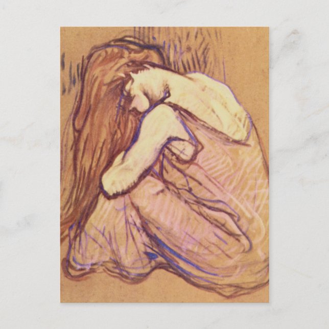 Carte Postale Femme qui monte ses cheveux par Henri de Toulouse- (Devant)