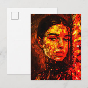 Carte Postale Femme radieuse Peinture à l'huile