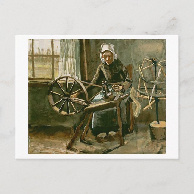 Carte Postale Femme Reeling Fil (F68) Van Gogh Art (Devant)