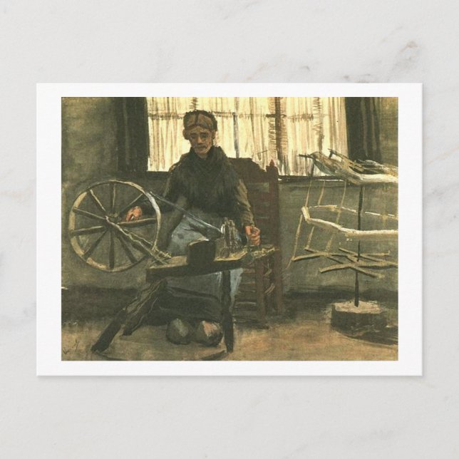 Carte Postale Femme Reeling Yarn (F1139) Van Gogh Fine Art (Devant)