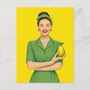 Carte Postale Femme rétro avec oreille