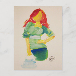 Carte Postale Femme séduite avec un sac à main