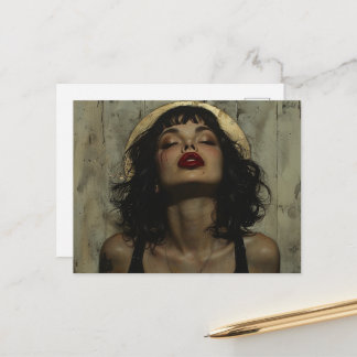 Carte Postale Femme sexy en grunge noir