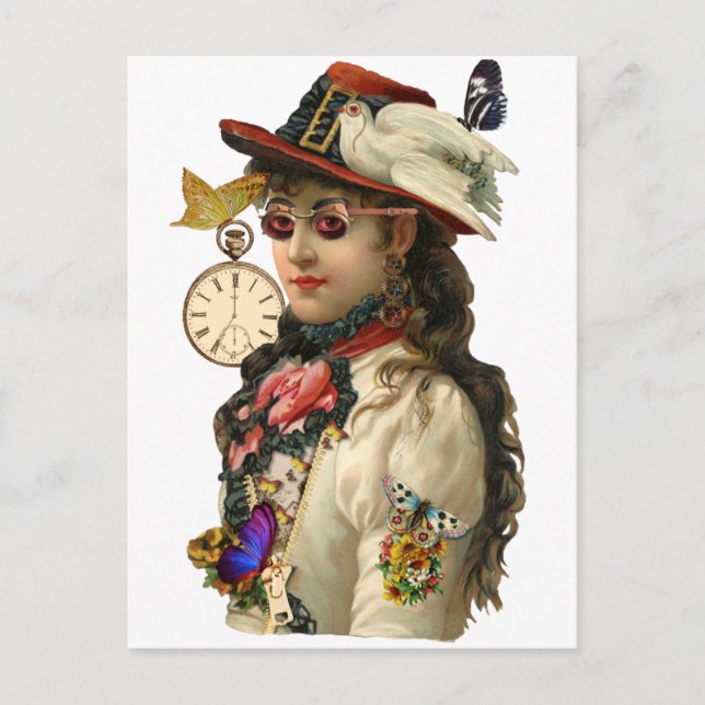 Carte Postale Femme SteamPunk (Devant)