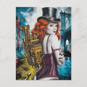 Carte Postale Femme Steampunk au bord de la rivière