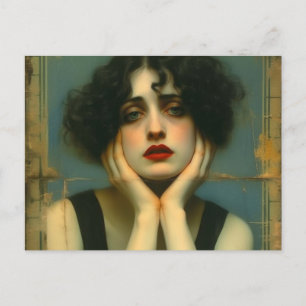 Carte Postale Femme triste avec ses mains sur le visage