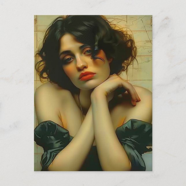 Carte Postale Femme triste avec ses mains sur le visage Médias m (Devant)