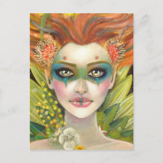 Carte Postale Femme verte