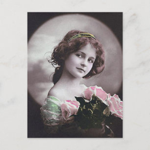 Carte Postale Femme victorienne française vintage