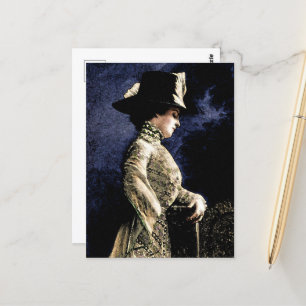 Carte Postale Femme victorienne Vintage triste avec Casquette de