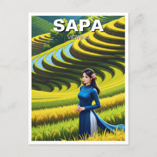 Carte Postale Femme vietnamienne en voyage sapa