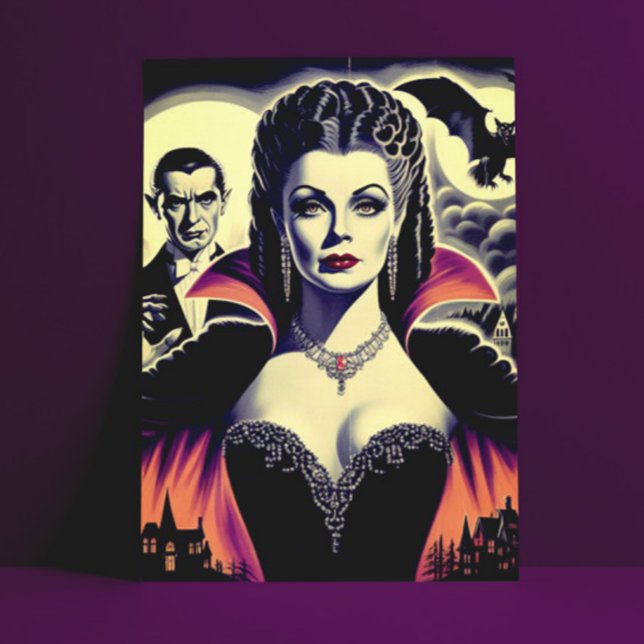 Carte Postale Femme vintage Hot Vampire (Créateur téléchargé)