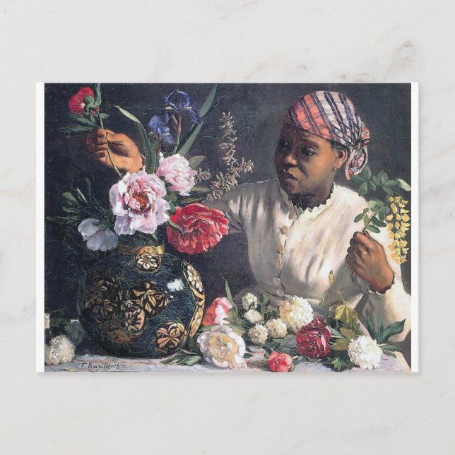 Carte Postale Femmes africaines avec des pivoines (Devant)