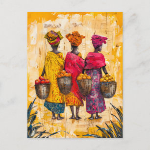 Carte Postale Femmes africaines portant des fruits et des légume