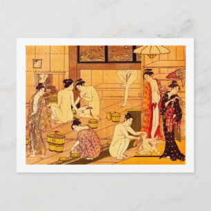 Carte Postale Femmes Bain, Torii Kiyonaga Art Japonais