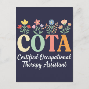 Carte Postale femmes drôle floral COTA certifié ergothérapeute