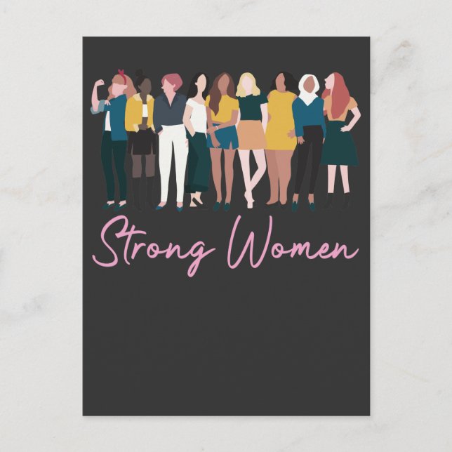 Carte Postale Femmes fortes Donner aux femmes un pouvoir de fier (Devant)