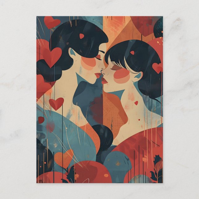 Carte Postale Femmes Saint Valentin LGBTQ (Devant)
