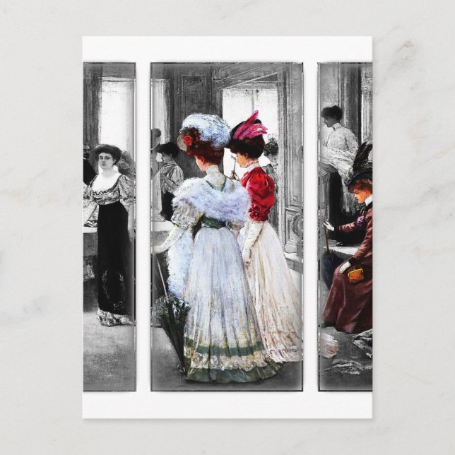 Carte Postale femmes victoriennes vintages (Devant)