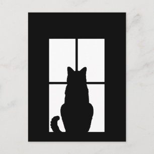 Carte Postale Fenêtre Cat Cliquez pour Customiser Obtenir une dé