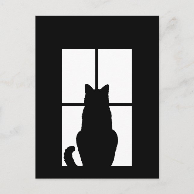 Carte Postale Fenêtre Cat Cliquez pour Customiser Obtenir une dé (Devant)