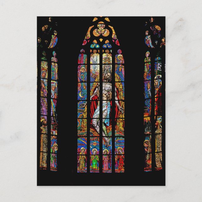 Carte Postale Fenêtre en verre tendu, Cathédrale Saint-Vitus, Pr (Devant)