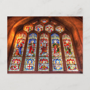 Carte Postale Fenêtre en verre tendu de l'abbaye de Bath