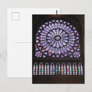 Carte Postale Fenêtre rose à la cathédrale Notre-Dame