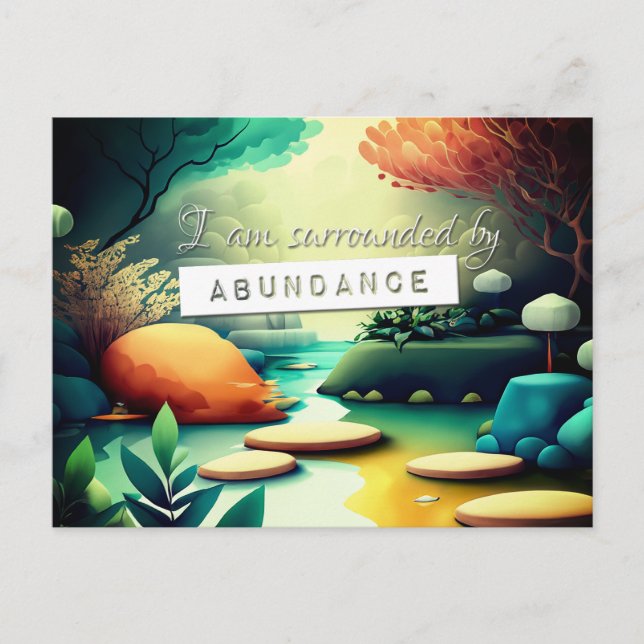 Carte Postale Feng Shui Loi d'attraction Abondance Affirmation (Devant)