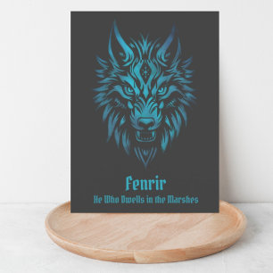 Carte Postale Fenir Fenris loup nordique face bleu
