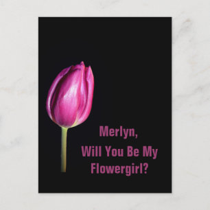 Carte Postale Ferez-Vous Ma Demoiselle D'Honneur Tulipes Roses M