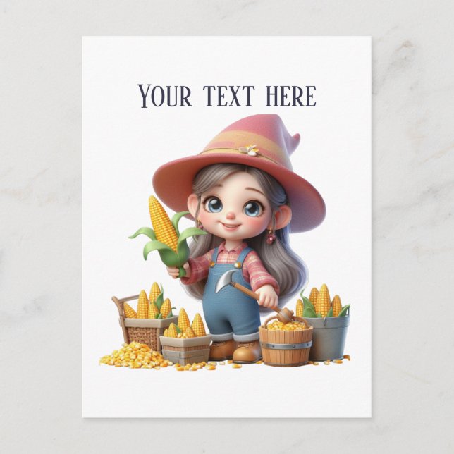 Carte Postale Ferme de maïs cool personnalisable  (Devant)