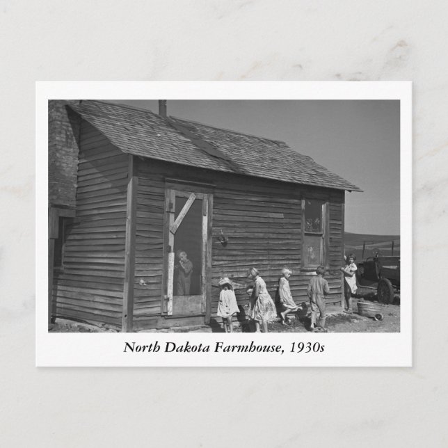 Carte Postale Ferme du Dakota du Nord, années 1930 (Devant)