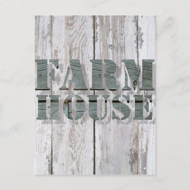 Carte Postale ferme en bois blanc de l'ouest (Devant)