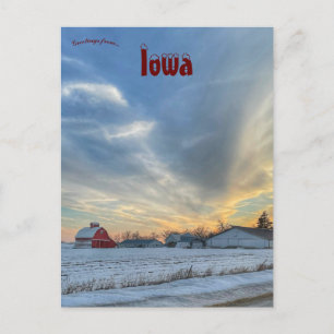 Carte Postale Ferme en hiver dans le comté de Johnson Iowa