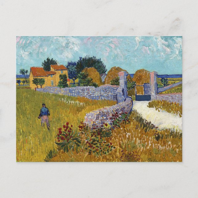Carte Postale Ferme en Provence (1888) par Vincent Van Gogh (Devant)