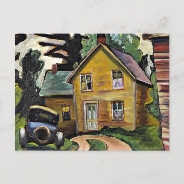 Carte Postale Ferme et voiture par Prudence Heward, (Devant)