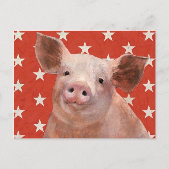 Carte Postale Ferme patriotique - Cochon (Devant)