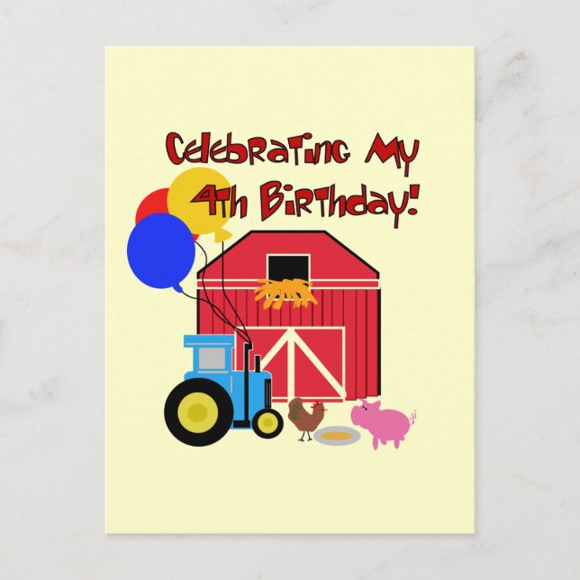 Carte Postale Ferme T-shirts et cadeaux d'anniversaire 4 (Devant)