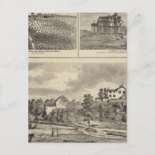 Carte Postale Ferme, vignoble et résidences dans le comté de Ced
