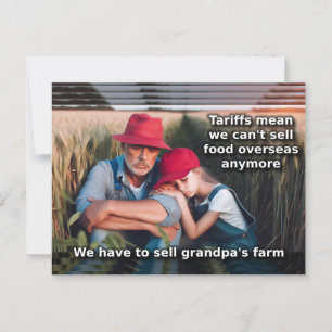 Carte Postale Fermiers tristes - droits de douane - vente de la 