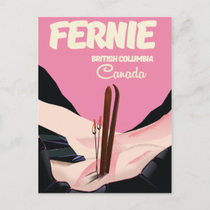 Carte Postale Fernie Colombie-Britannique Affiche de ski