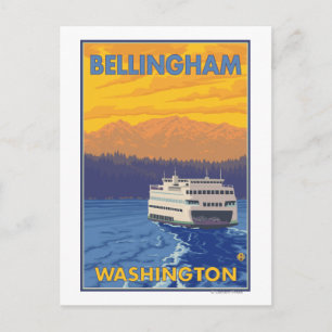 Carte Postale Ferry and Mountains - Bellingham, Washington