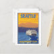 Carte Postale Ferry and Mountains - Seattle, Washington (Devant/Arrière en situation)