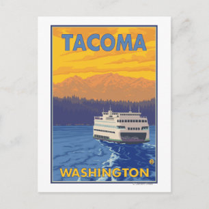 Carte Postale Ferry and Mountains - Tacoma, Washington