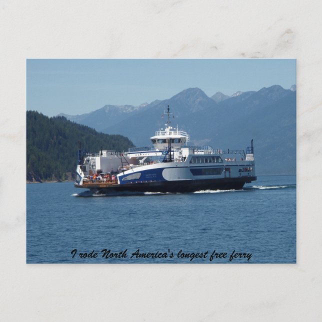 Carte Postale Ferry du lac Kootenay (Colombie-Britannique) (Devant)