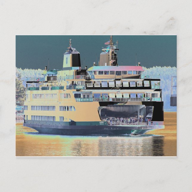 Carte Postale Ferry du port de vendredi San Juan - Le Samish (Devant)